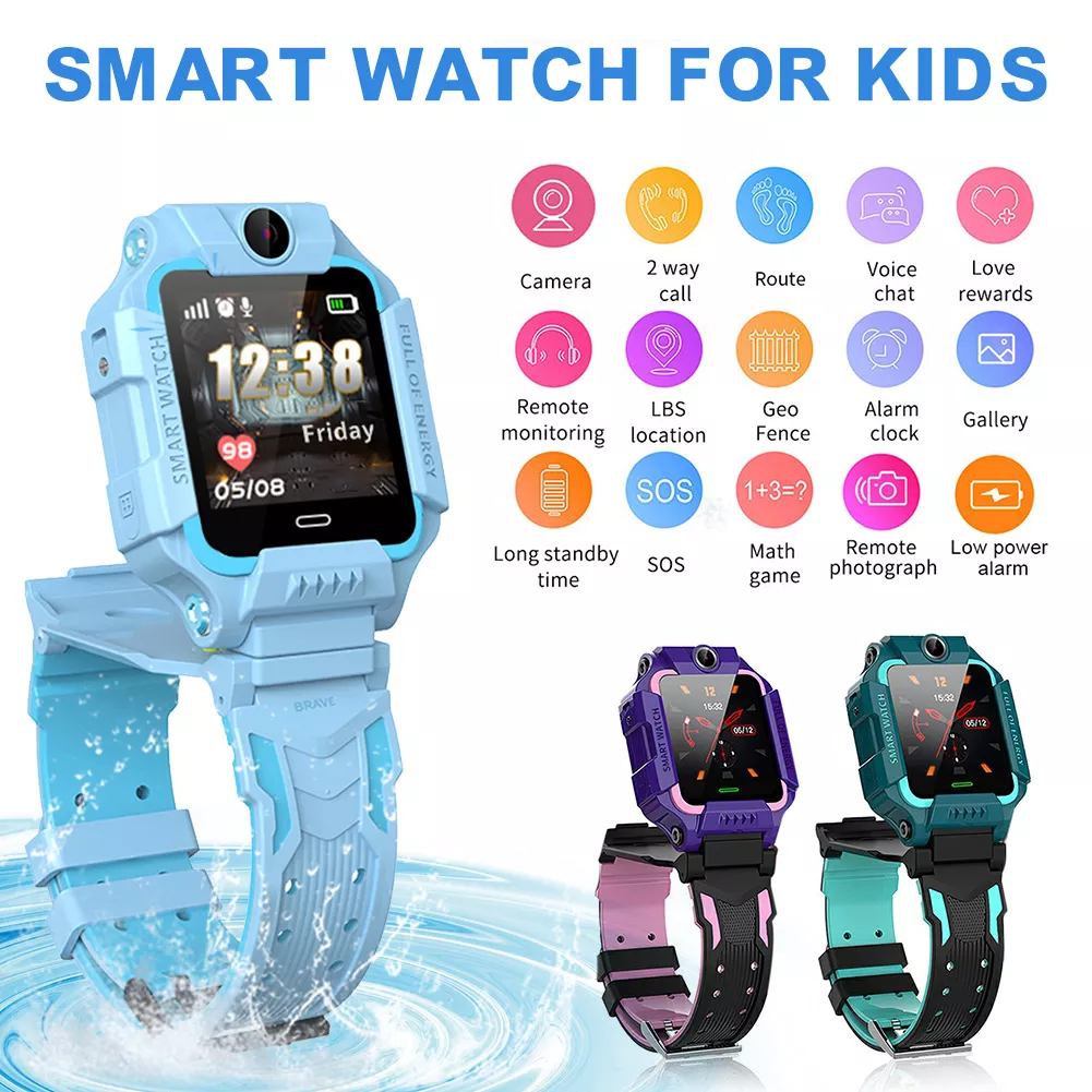 아이 스마트 워치 LBS 위치 Q12 아기 스마트 워치 듀얼 카메라 SOS 전화 시계 음성 채팅 Smartwatch 도매